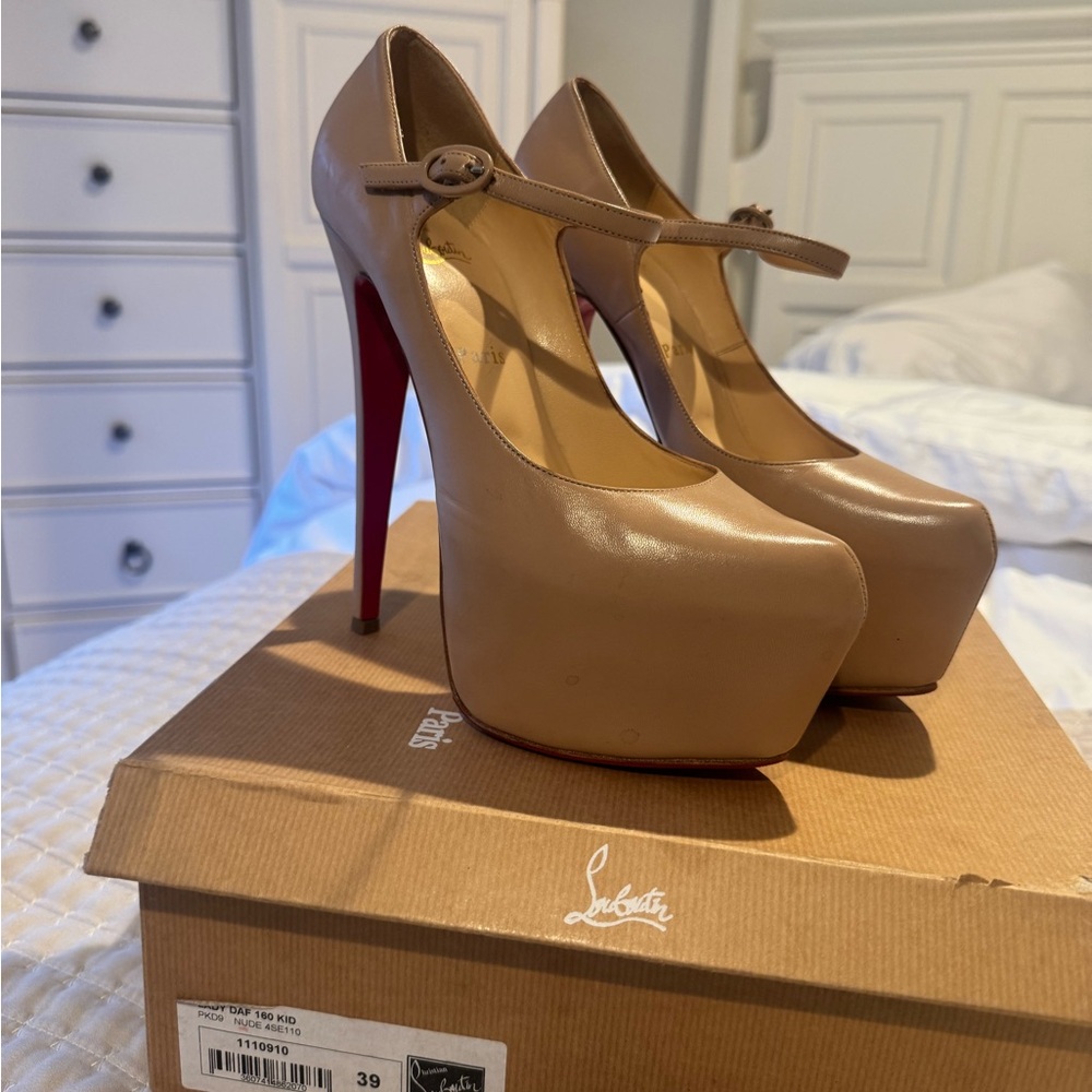 Christian Louboutin Tan Platform Heels